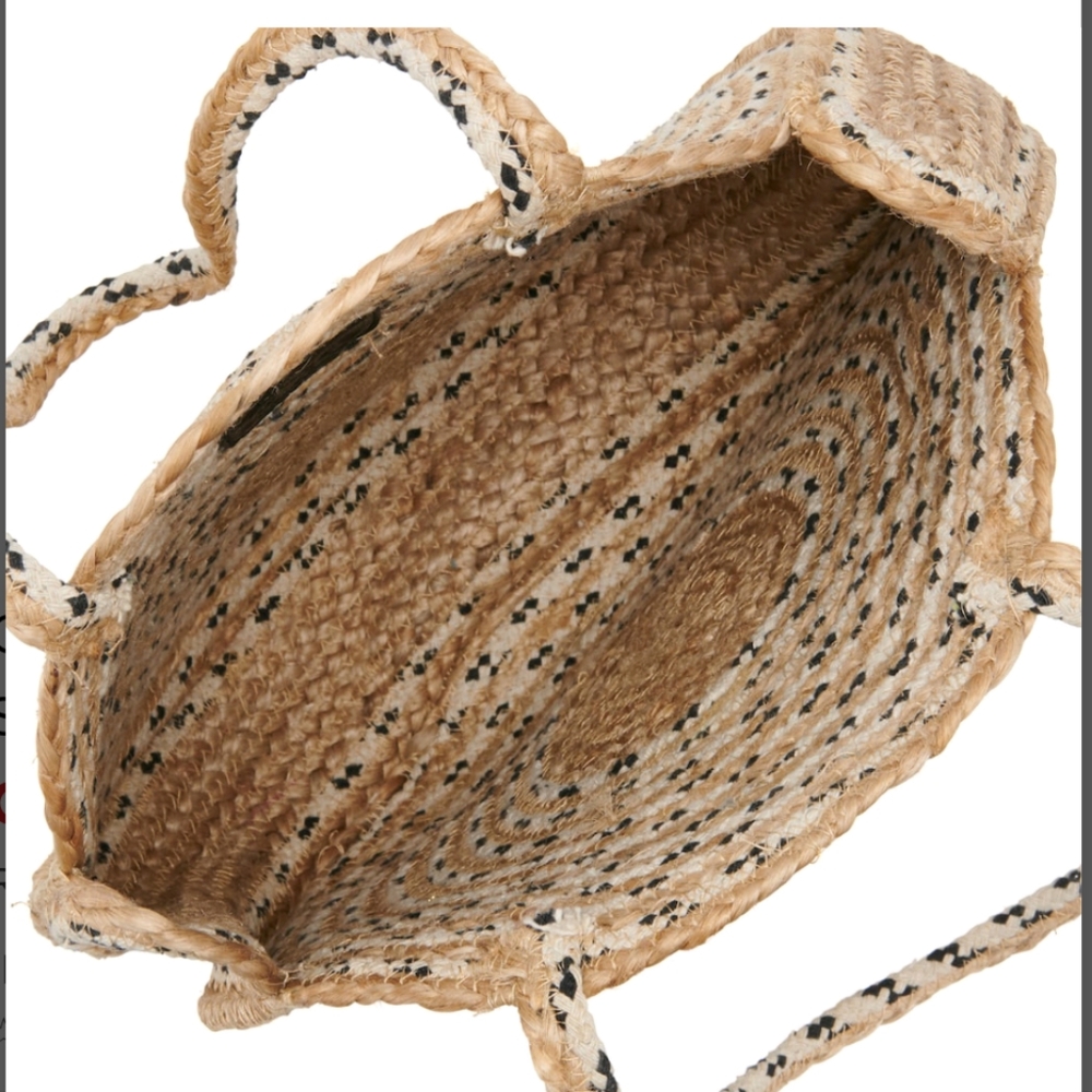 5 Star Rated Natural Jute Handbag Large Round - Picture 4 of 5